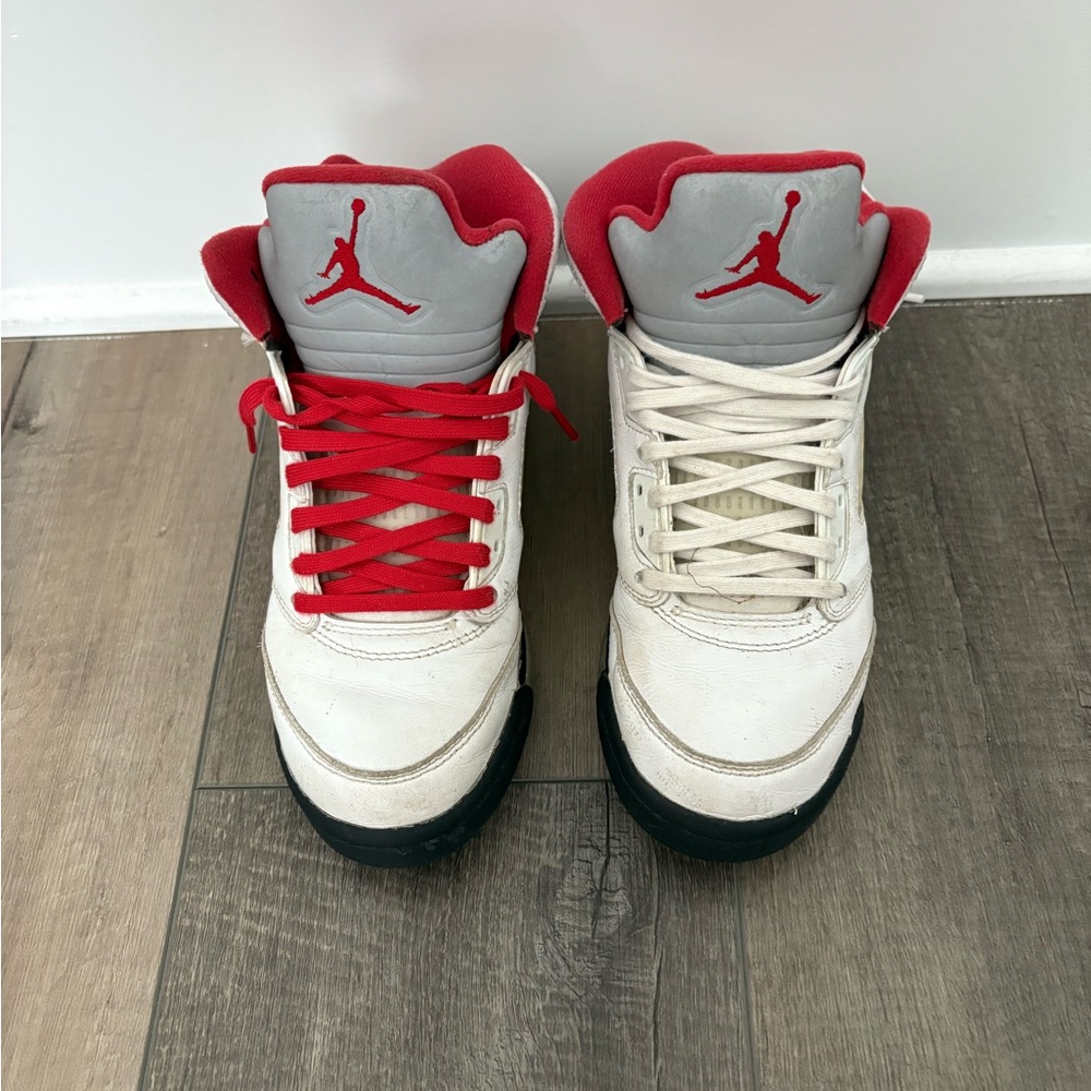 Jordan 5 Kids Sneakers Red and White